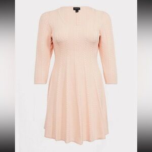 Torrid Pink/Peach Cable Knit Sweater Dress NWT